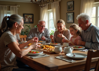 Différence familles traditionnelles et modernes : comprendre les évolutions sociétales Famille multigenerational partageant un repas convivial à la maison