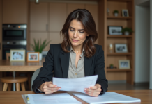 Que faire en cas de divorce : les étapes indispensables à connaître Femme d'affaires relisant des papiers à domicile