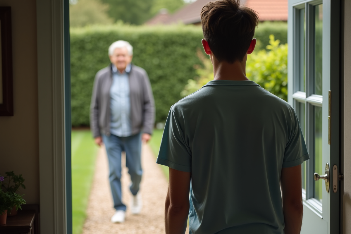 Jeune homme à la porte d